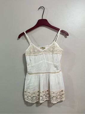Cecico White Lace Trim Camisole Tank Woman’s Size Large